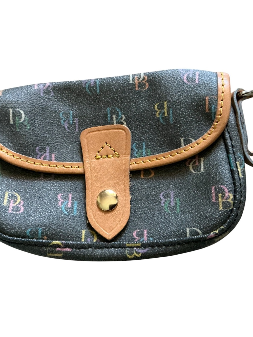 Dooney and Burke signature coated canvas wristlet wallet 4x6”